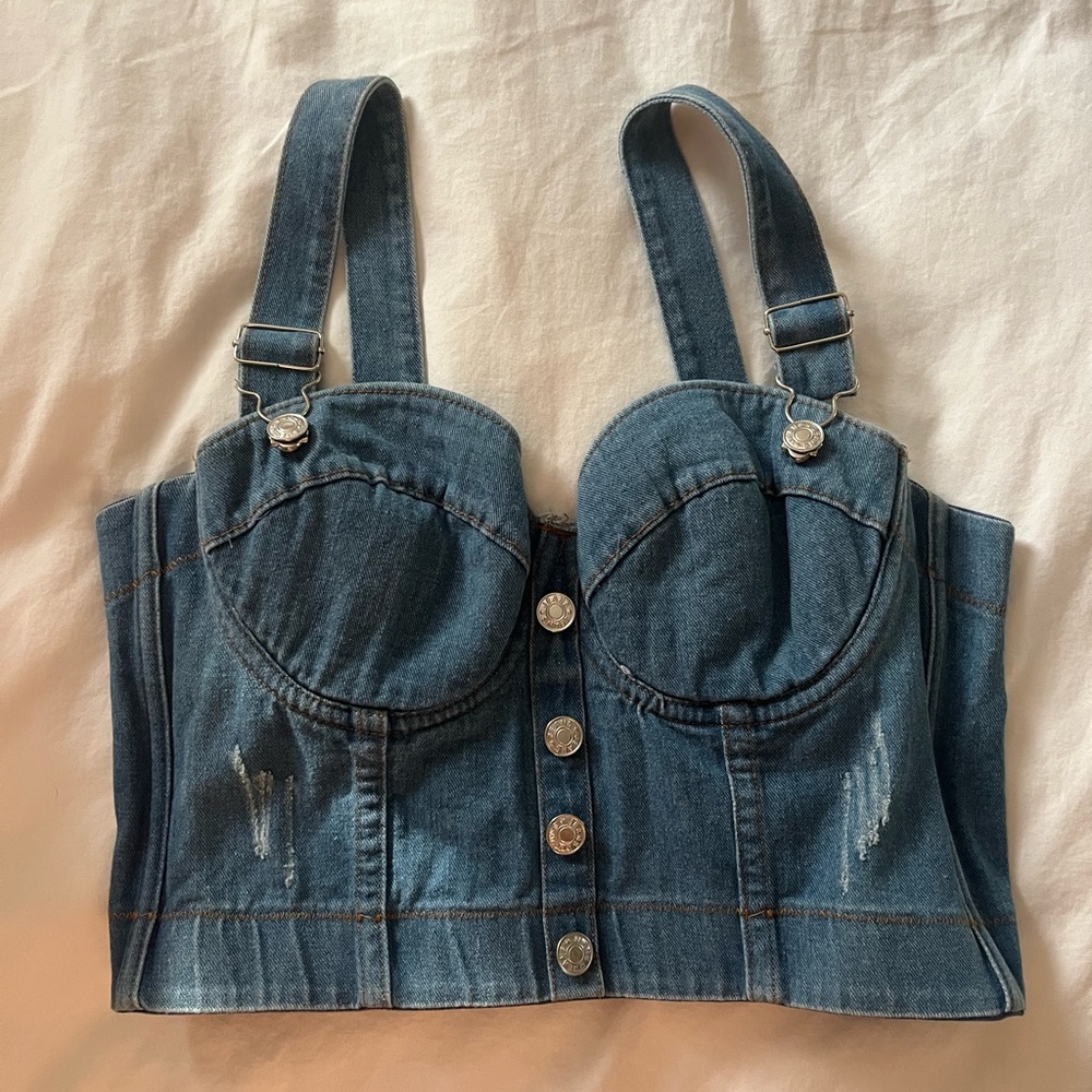Denim Bustier Corset Top